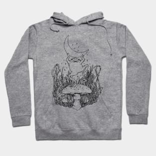 Moon frog (B&W) Hoodie